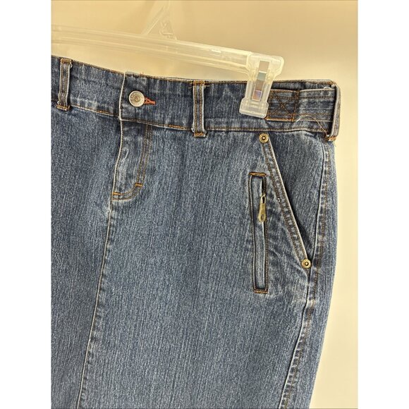 Natural Reflections Womens 8 Denim Skirt Blue Zip Pocket Casual Jean Skirt Y2K - Picture 2 of 5